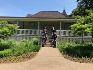 Group outside house