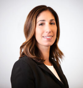 Angela Giammario in a white shirt with a black jacket