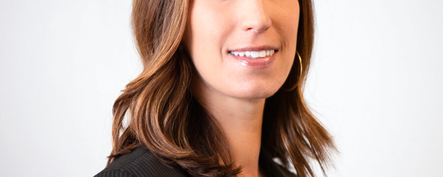 Angela Giammario in a white shirt with a black jacket